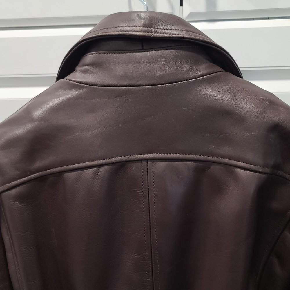 Tiger of Sweden Brown Leather Motorcycle Jacket - Picture 8 of 12